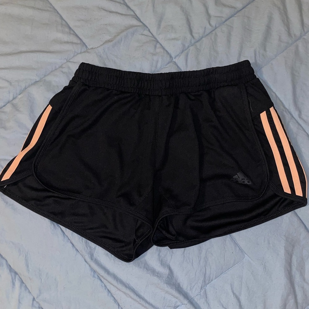 Black and Peach Adidas Running Shorts - Like new, Medium